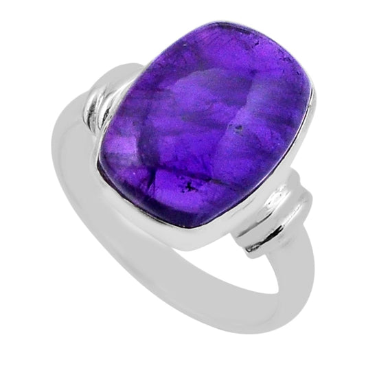 solitaire natural purple amethyst 925 sterling silver ring size 7