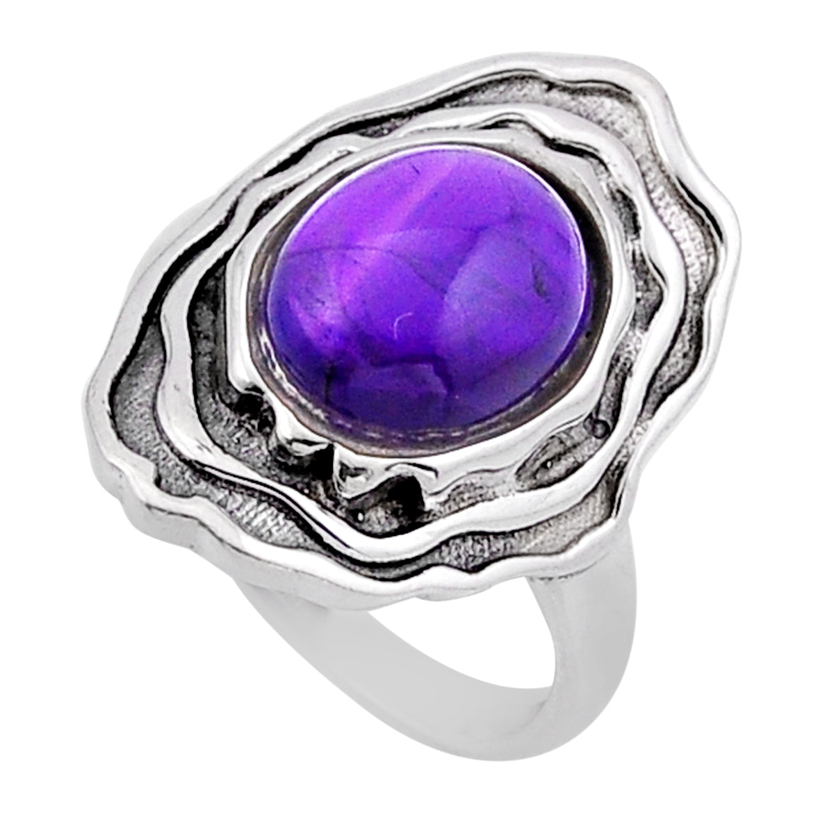 solitaire natural purple amethyst 925 sterling silver ring size 7